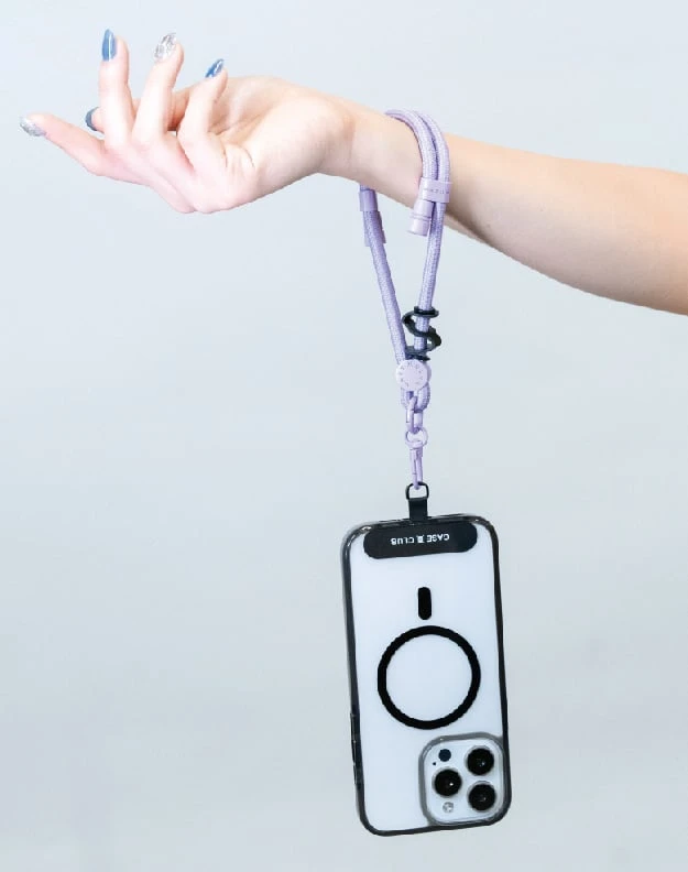 lilac rope wrist strap